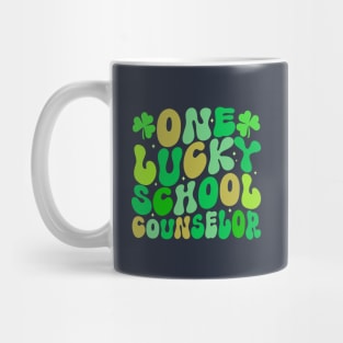 One Lucky School Counselor St patricks day Groovy Mug